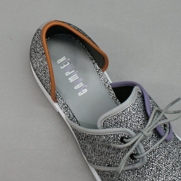 Camper 40 (Ladies 10) Snimi Derby Twins Gray Semi-Open Lace-up Extralight Shoes - Picture 7 of 12